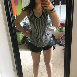 Black and white striped tank top